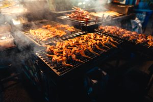barbecue skewers on a street side grill 2025 03 13 00 28 49 utc