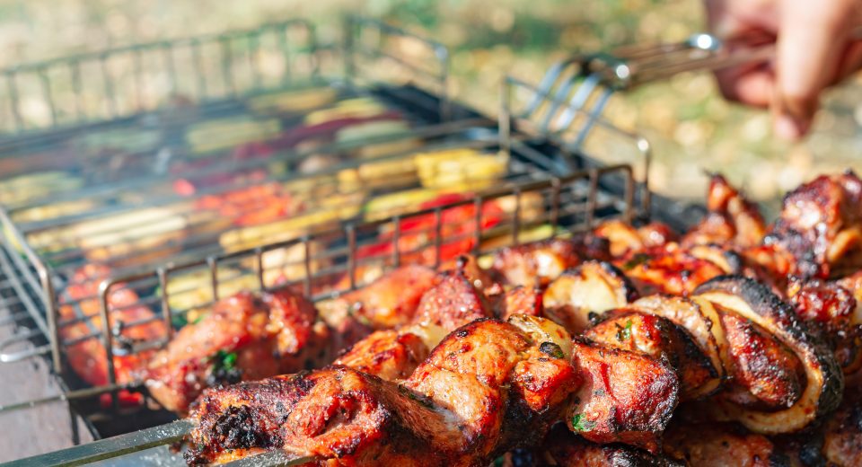 juicy slices of meat on skewers and grilled vegeta 2024 10 11 16 21 02 utc