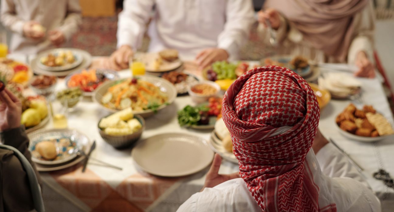 unrecognizable muslim people having festive dinner 2025 03 13 21 05 35 utc