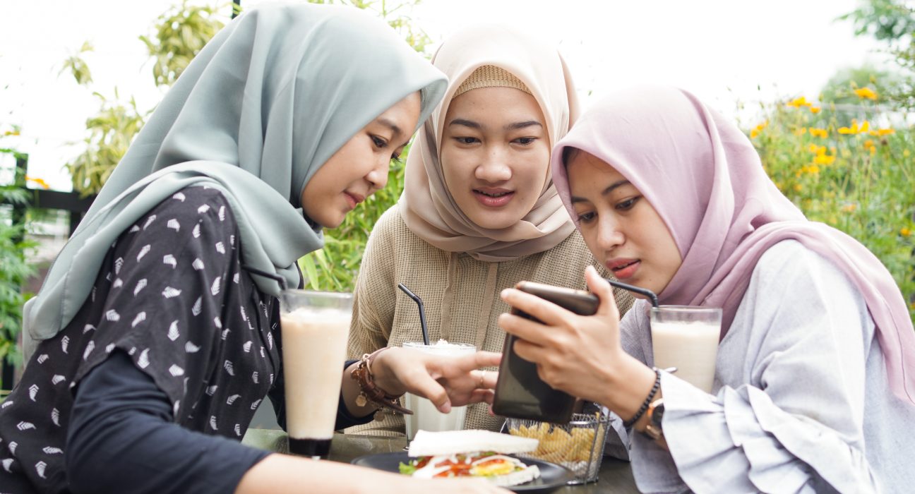 asian group hijab woman smilling in cafe with frie 2025 01 10 15 20 28 utc