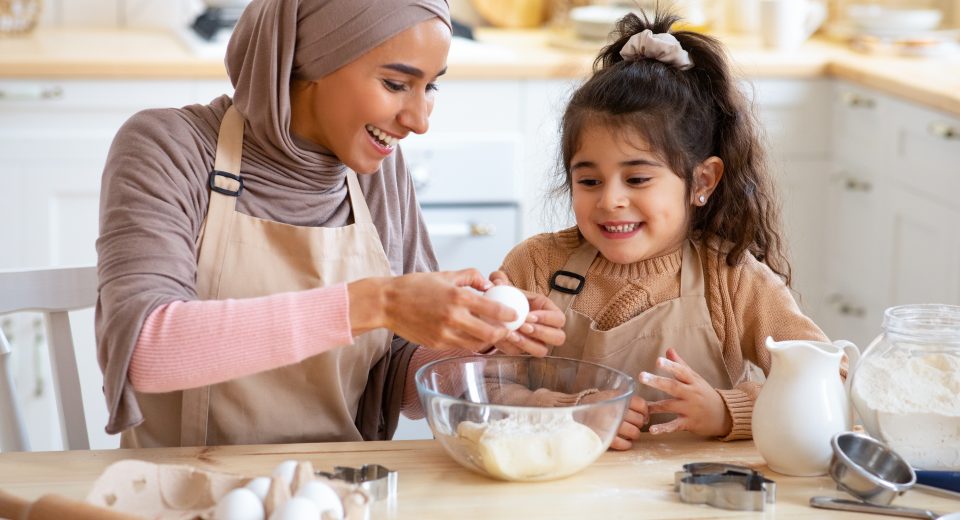 happy little girl and muslim mom having fun while 2025 03 18 18 15 52 utc