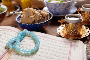 tasty halva with tea on the table 2025 02 24 18 08 58 utc