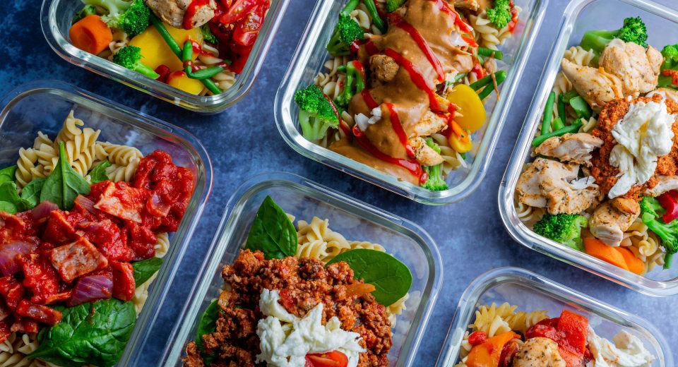 top view of casseroles of pasta with vegetables an 2025 02 02 13 59 47 utc