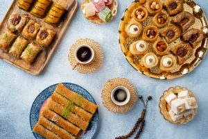 top view of turkish sweets and turkish coffee on l 2025 02 24 11 11 53 utc 1