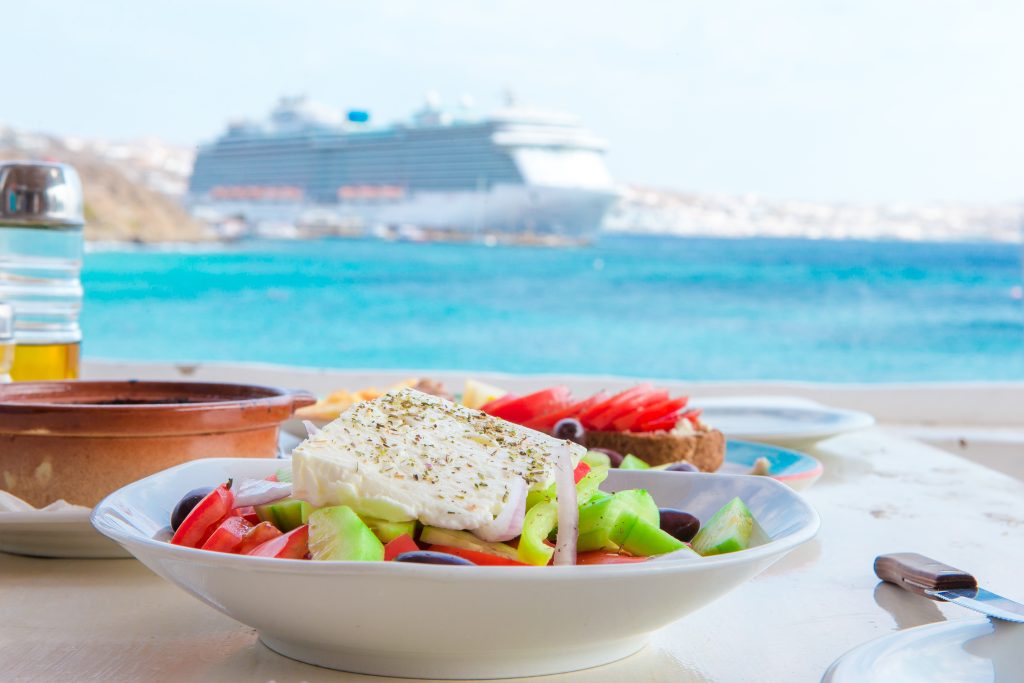 Exploring Halal Options on Cruises 4 traditional lunch with delicious fresh greek salad 2025 02 11 19 37 25 utc